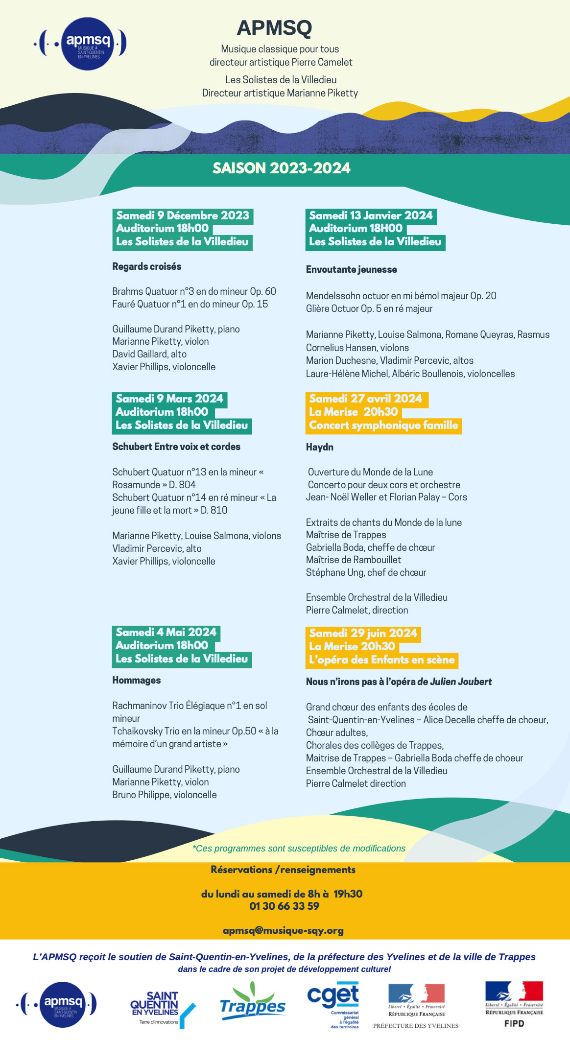 APMSQ programme de saison 2023-2024 APMSQ programme de saison 2023-2024